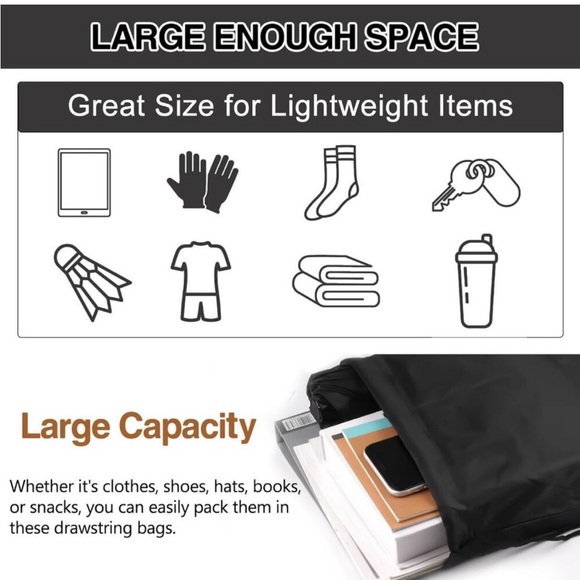 10 NWOT Colorful Drawstring Backpack Set - Picture 5 of 5